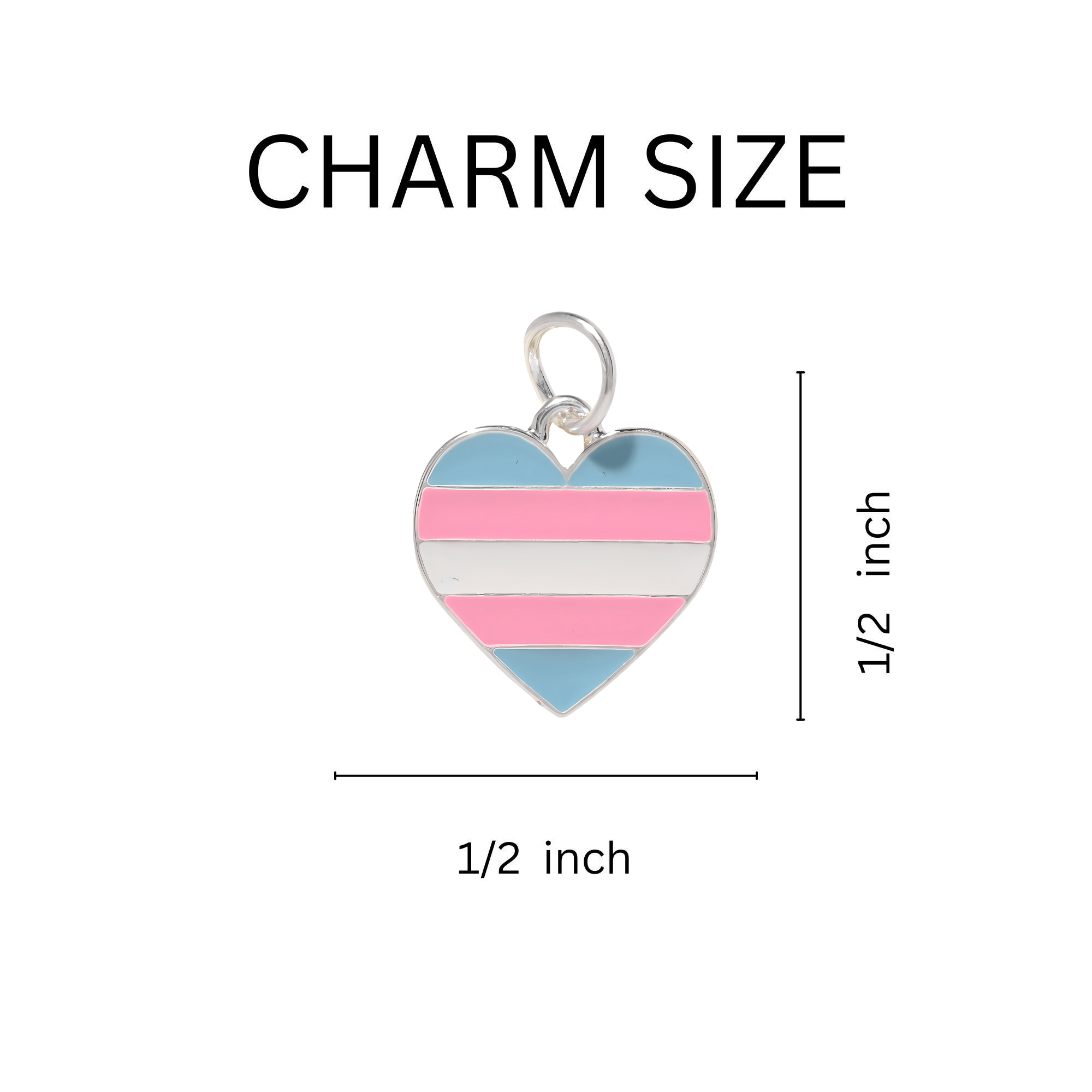 10 Pack Transgender Heart Pride Charms The Awareness Company