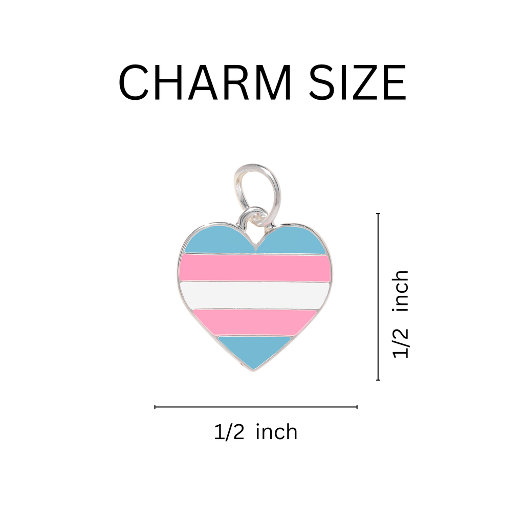 Transgender Heart Pride Retractable Charm Bracelets The Awareness Company