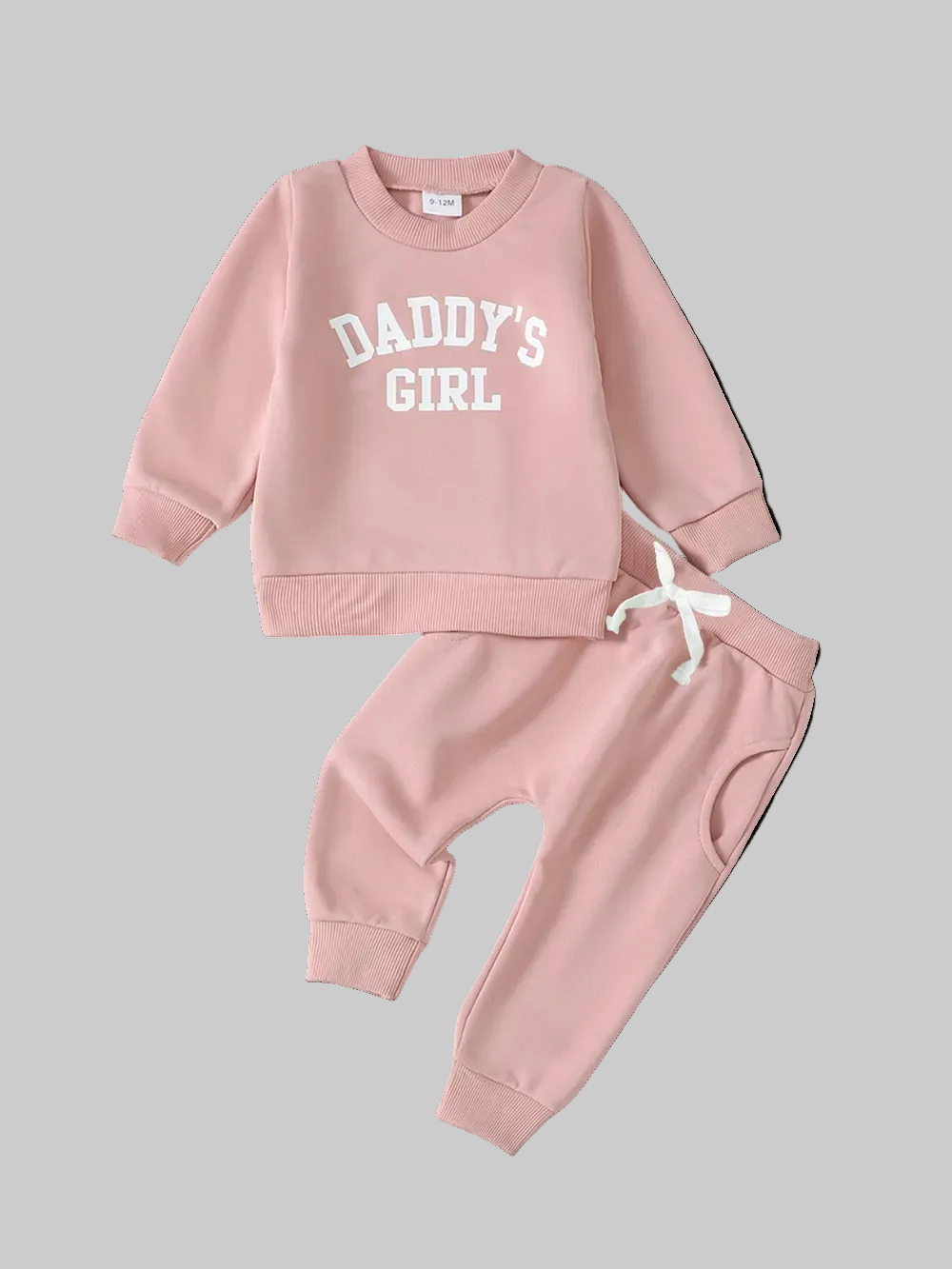 Baby and Toddler Girls Letter Graphic Sweatshirt and Pants Set NicholesGifts