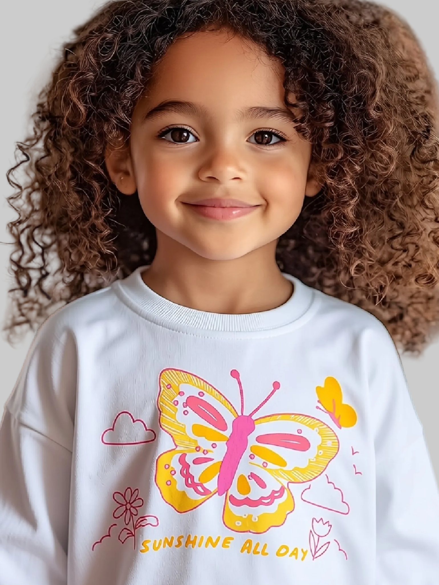 Girls and Toddler Girls Butterfly Graphic Crew Neck Sweatshirt NicholesGifts