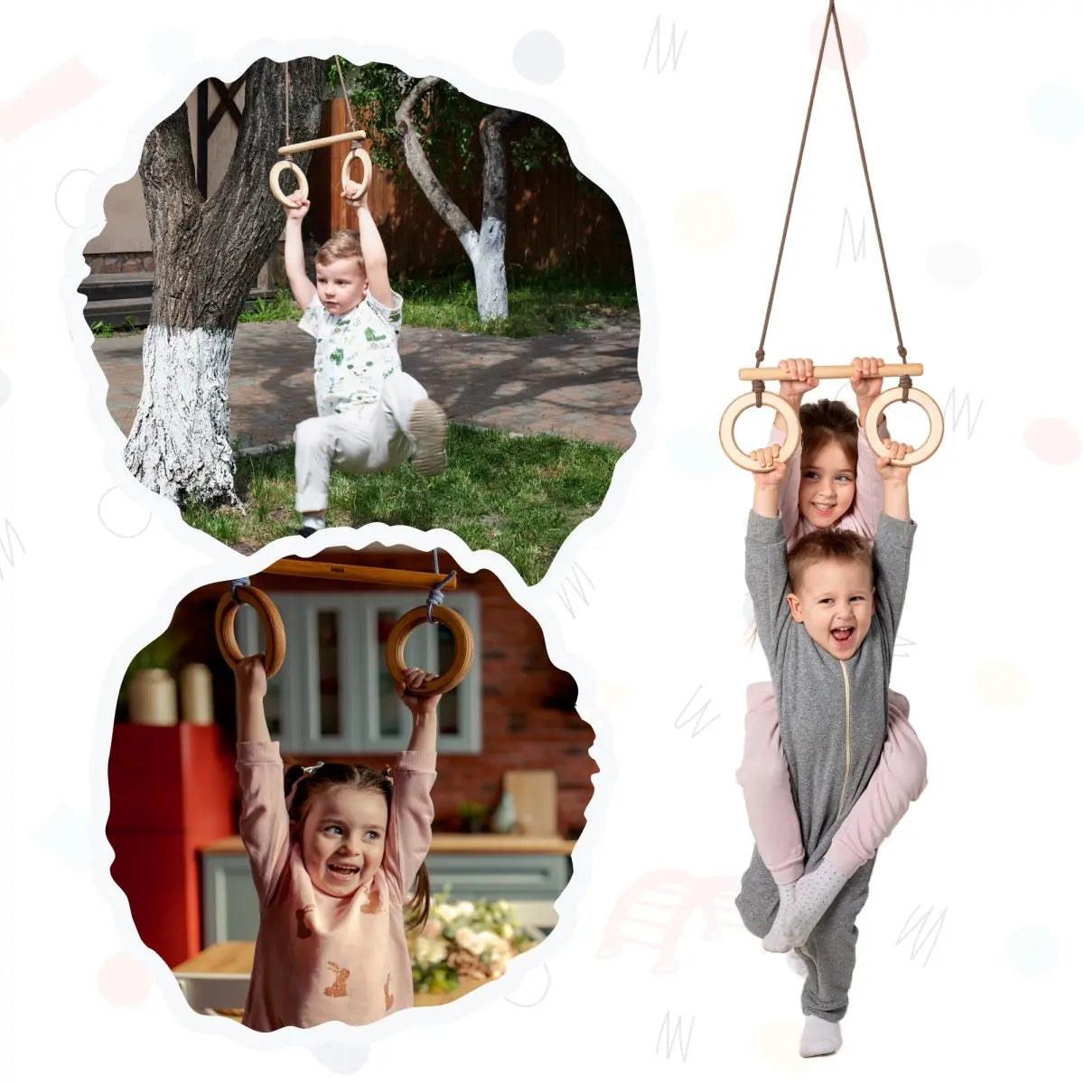Trapeze swing bar with rings Goodevas B2B