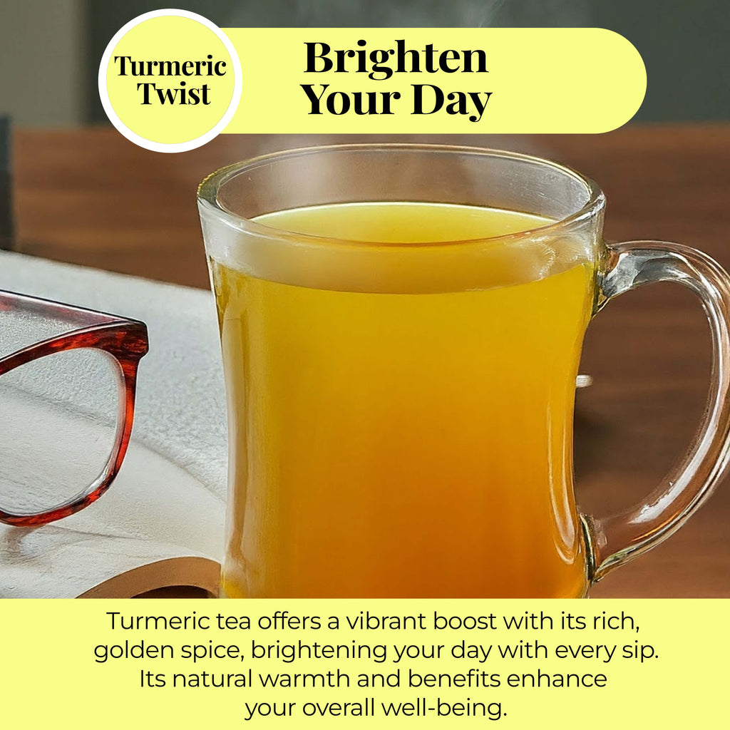 Akshit 75 Natural Turmeric Tea Bags | Peppermint, Lemongrass and Black Pepper Tea Blend, Te De Curcuma, Pure Tumeric Tea blend, Caffeine Free, Stress Relieving Herbal Tea, Non-Gmo. Pack of 1 Akshit