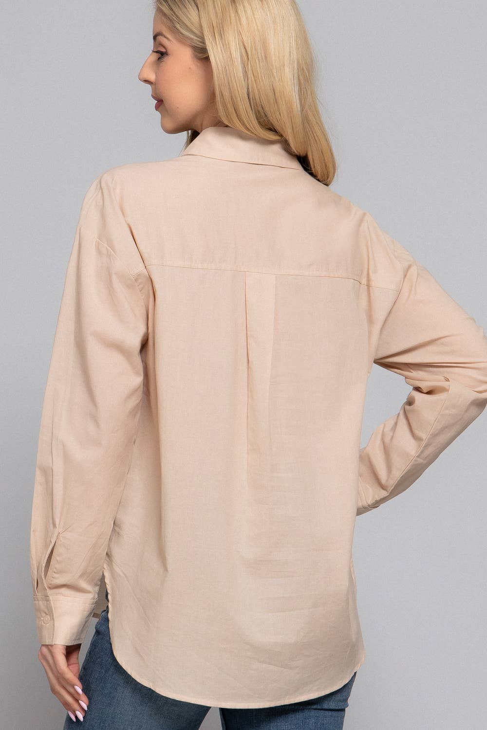 Active Basic "Two Step" Western Button-Down Shirt — Warm Taupe 100% Cotton Voile Layering Staple Cowhide and Conchos