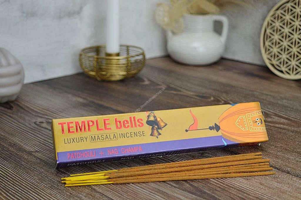 Incense Stick - Namaste India Temple Bells - Patchouli + Nag Champa 15g Sacred Crystals