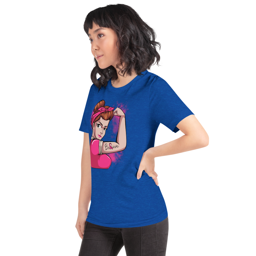 BREAST CANCER AWARENESS BELIEVE Short-Sleeve Unisex T-Shirt T&L Fashions Boutique