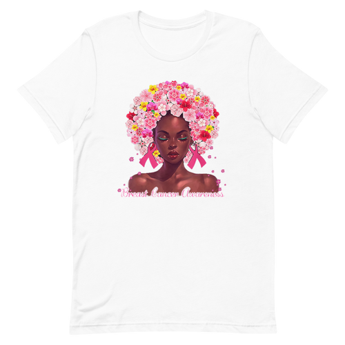 BREAST CANCER AWARENESS AFRO Short-Sleeve Unisex T-Shirt T&L Fashions Boutique