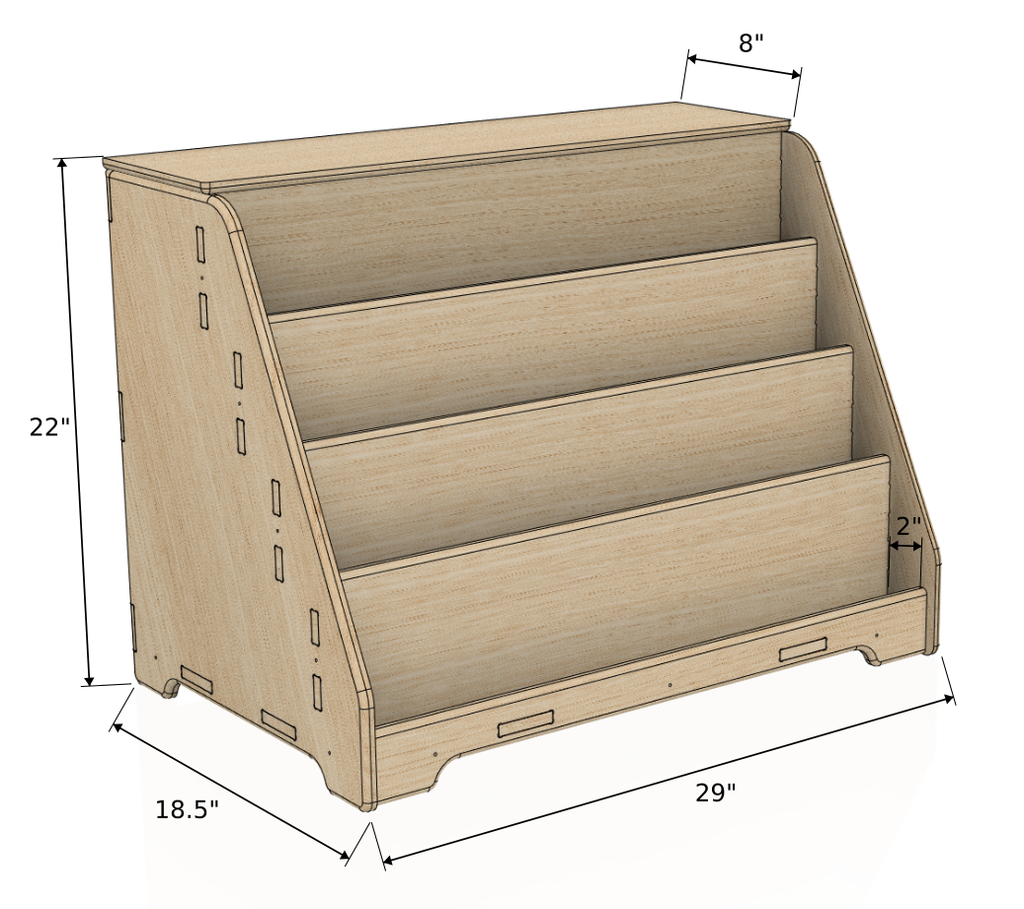 TOMIBOY- Bookshelf with Hidden Storage Bush Acres