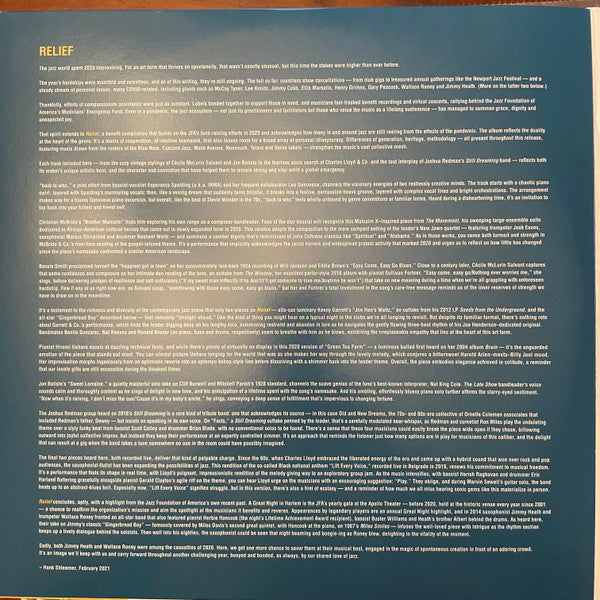 Relief A Benefit For The Jazz Foundation Of America's Musician's Emergency Fund | Mint (M) Mint (M) Love Vinyl Records