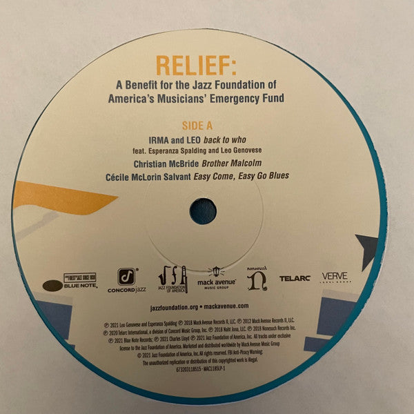 Relief A Benefit For The Jazz Foundation Of America's Musician's Emergency Fund | Mint (M) Mint (M) Love Vinyl Records