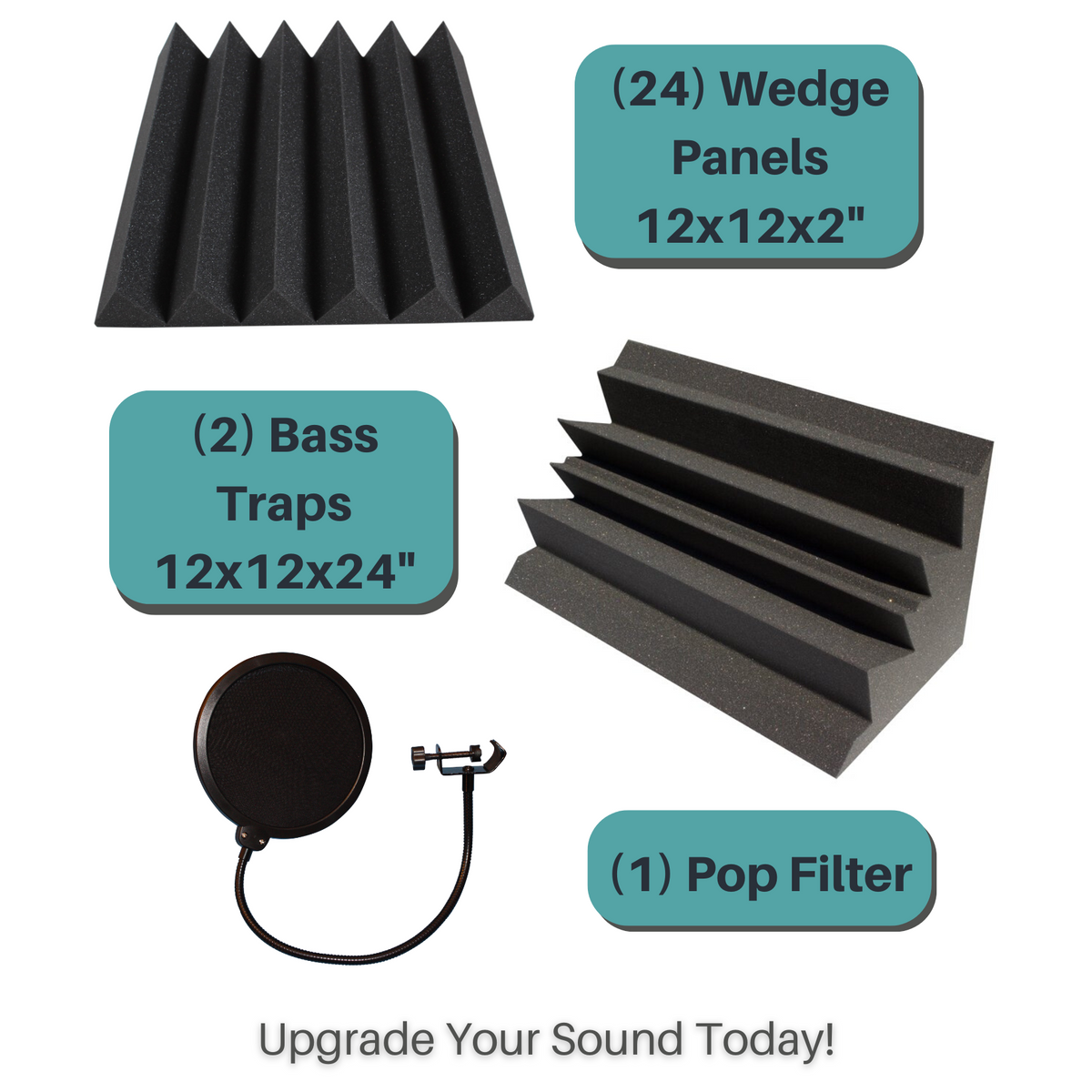 Small Vocal Booth Acoustic Foam Bundle - DIY Vocal Booth Acoustic Treatment SoundAssured