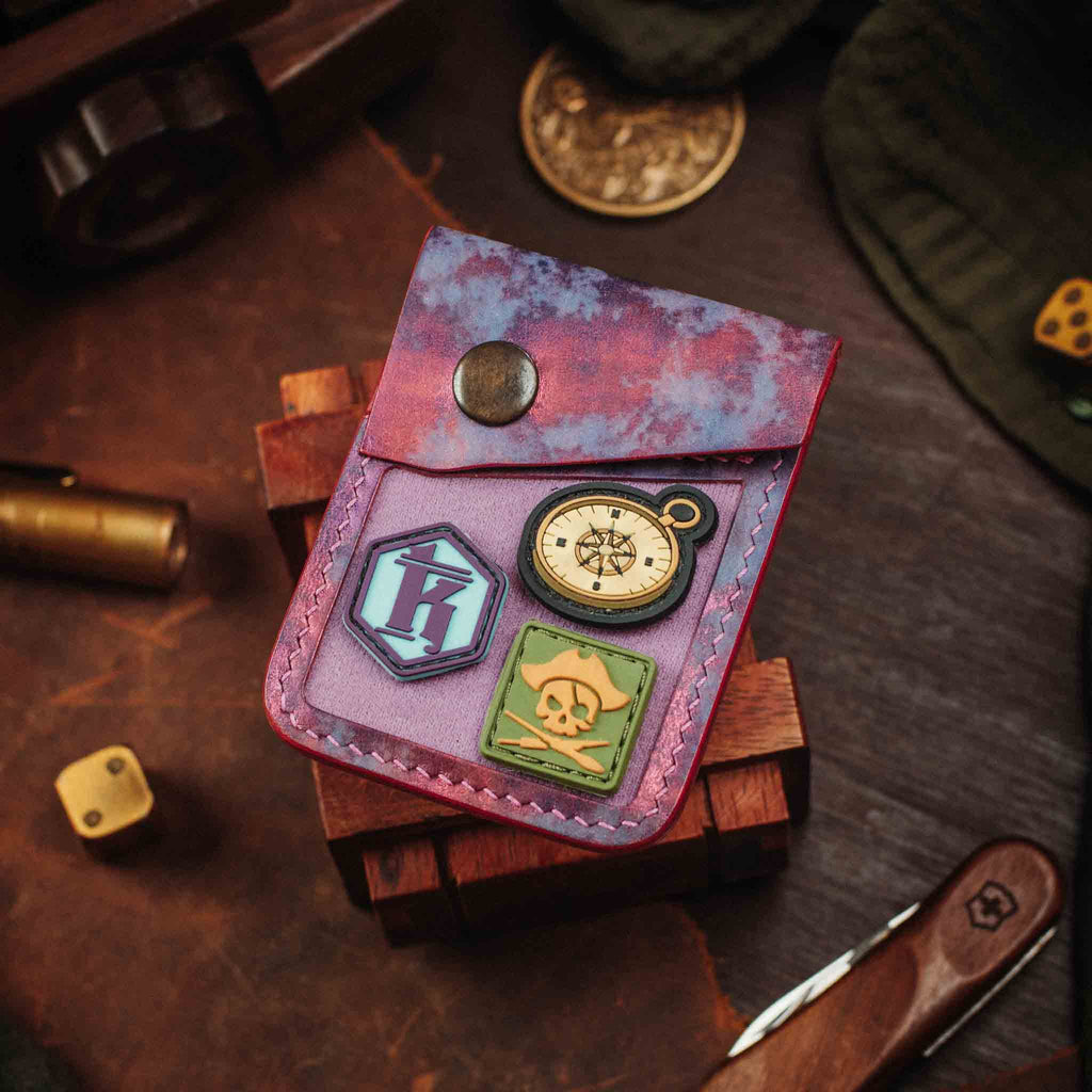 Leather Velcro Wallet - Voyager v2 | Patch Display Card Holder | EDC Pirate Goods