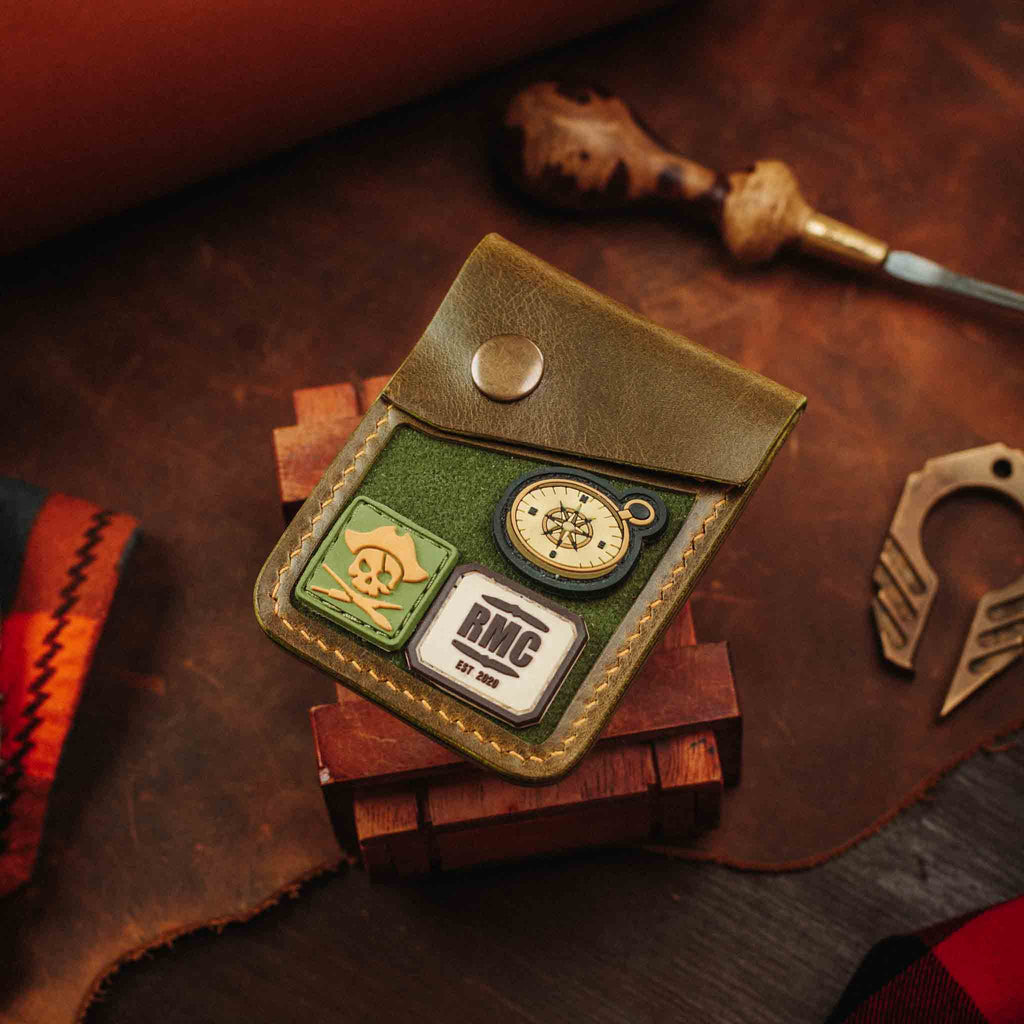 Leather Velcro Wallet - Voyager v2 | Patch Display Card Holder | EDC Pirate Goods