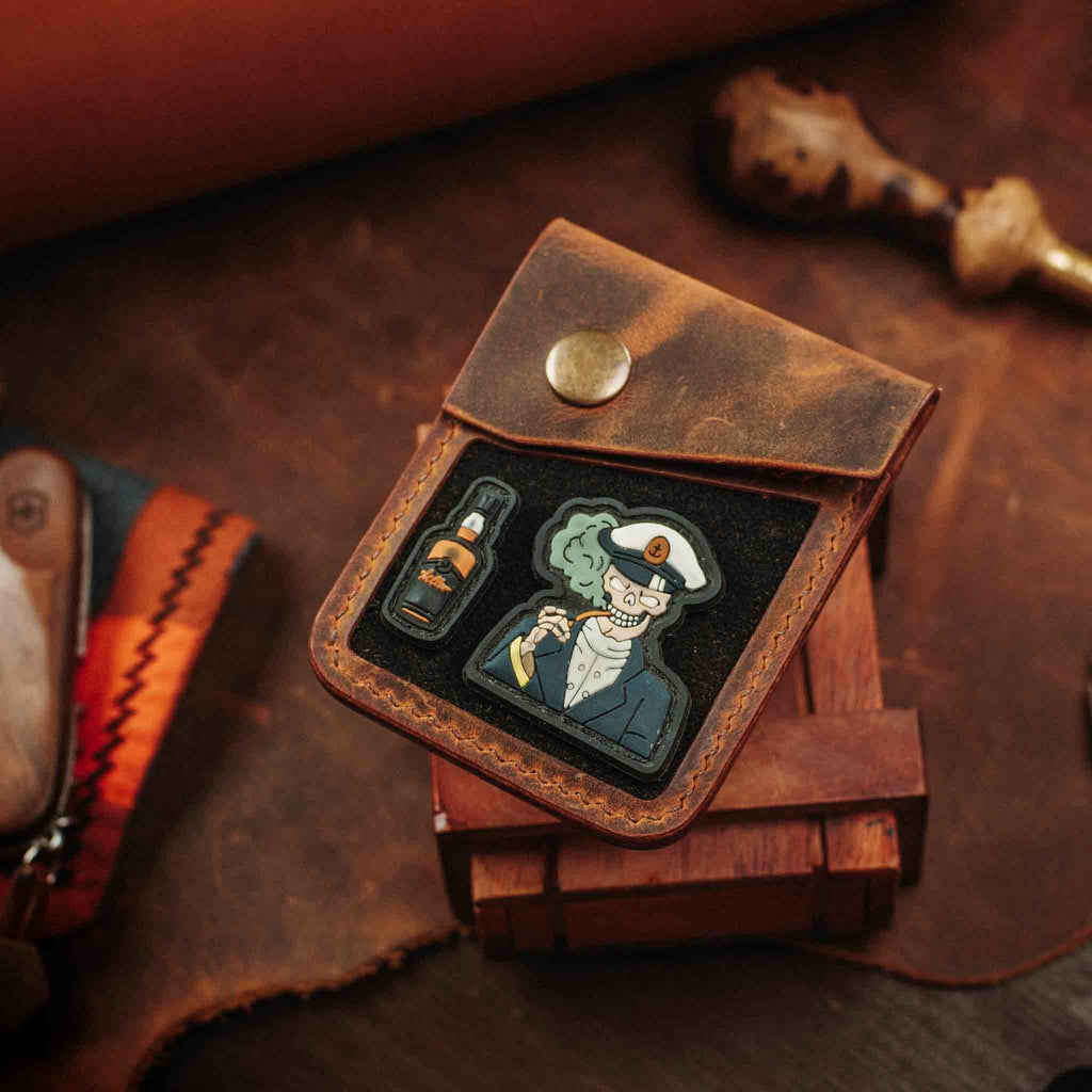 Leather Velcro Wallet - Voyager v2 | Patch Display Card Holder | EDC Pirate Goods