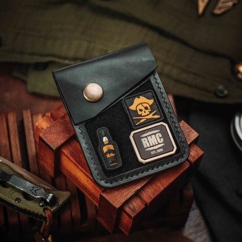 Leather Velcro Wallet - Voyager v2 | Patch Display Card Holder | EDC Pirate Goods