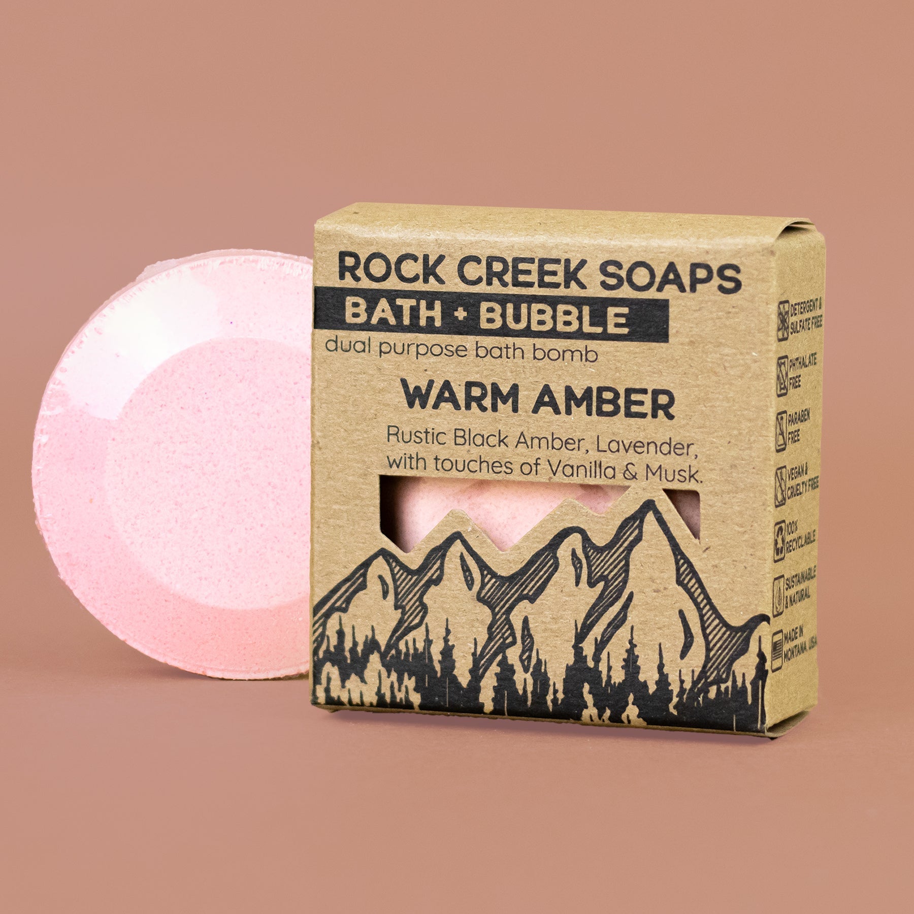Bath Bomb in Warm Amber Rock Creek Soaps