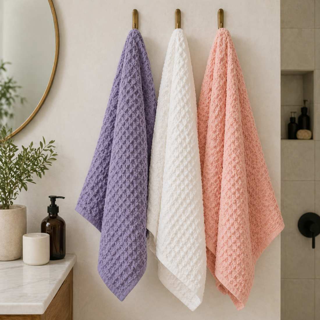 Waffle Weave Bath Towel Shave Essentials