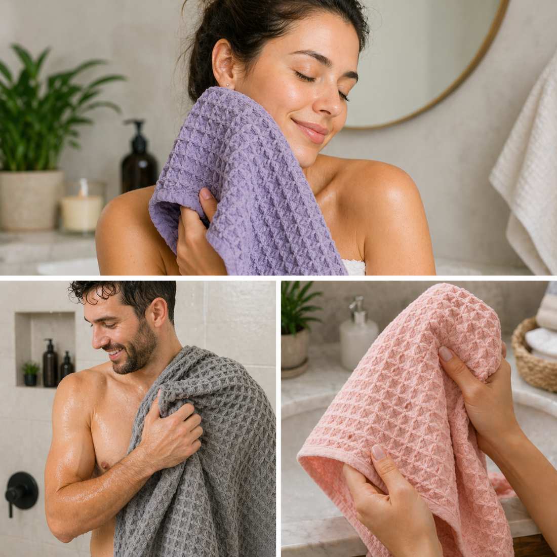 Waffle Weave Bath Towel Shave Essentials