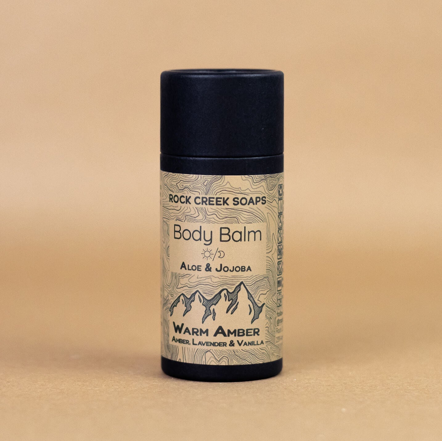 WARM AMBER BODY BALM | Solid Lotion Bar - Black Amber & Vanilla with French Lavender Rock Creek Soaps