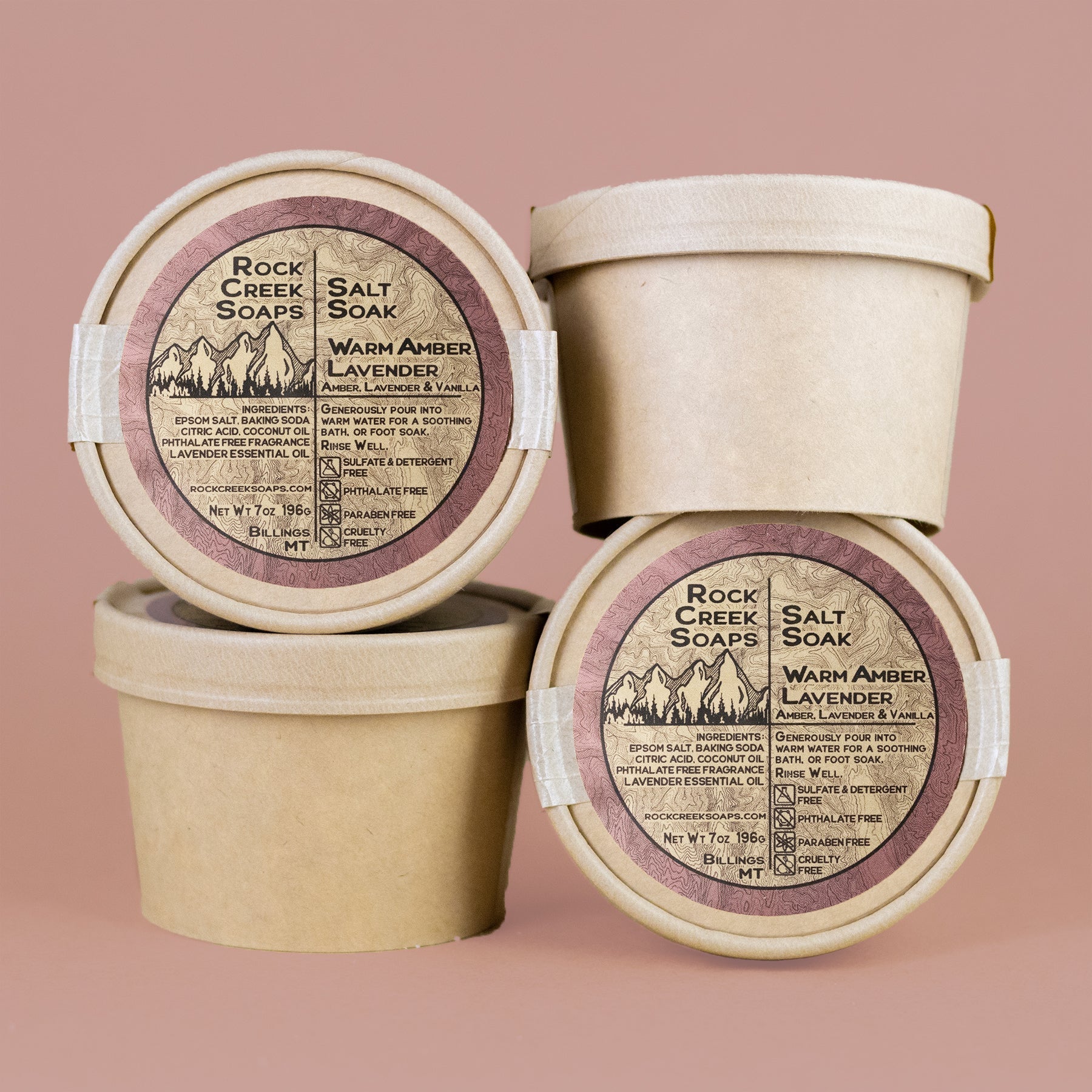 Warm Amber Lavender - Salt Soak Rock Creek Soaps
