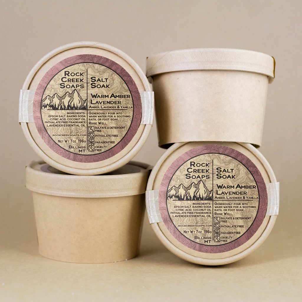 Warm Amber Lavender - Salt Soak Rock Creek Soaps