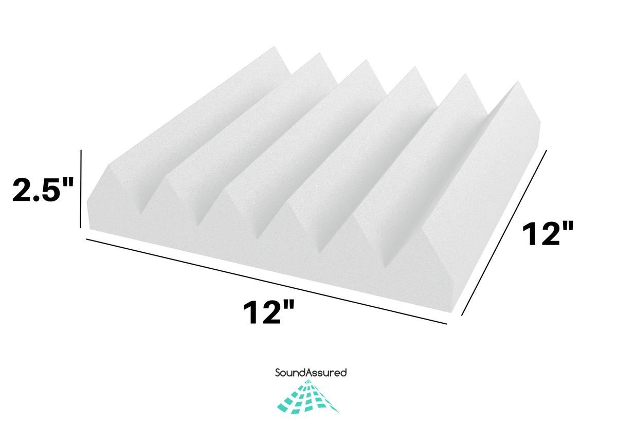 White Acoustic Foam Panels - 12x12x2.5" SoundAssured