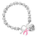 Where There Is Love Heart Charm Pink Ribbon Bracelets The Awareness Company