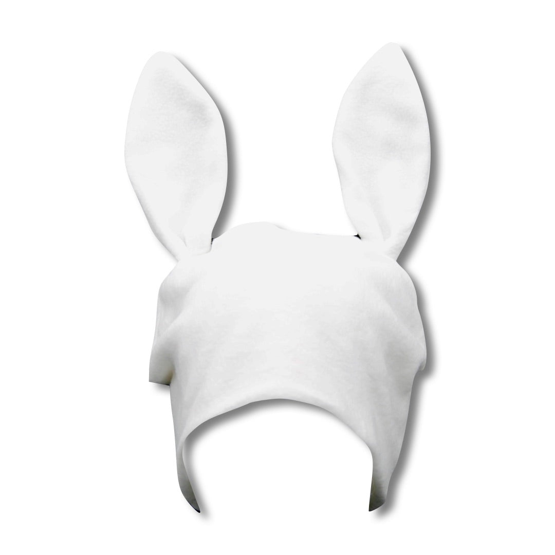 White Fleece Bunny Beanie | Playful and Cozy Winter Accessory plushtrap