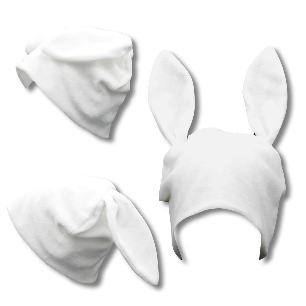 White Fleece Bunny Beanie | Playful and Cozy Winter Accessory plushtrap