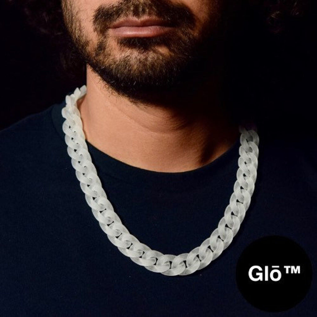 White Frosted Medium Cuban Link Necklace | Modern Minimalist Jewelry plushtrap