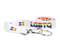 White LGBTQ Rainbow Pride Lanyards The Awareness Company