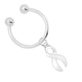 White Ribbon Awareness Horseshoe Key Chains The Awareness Company