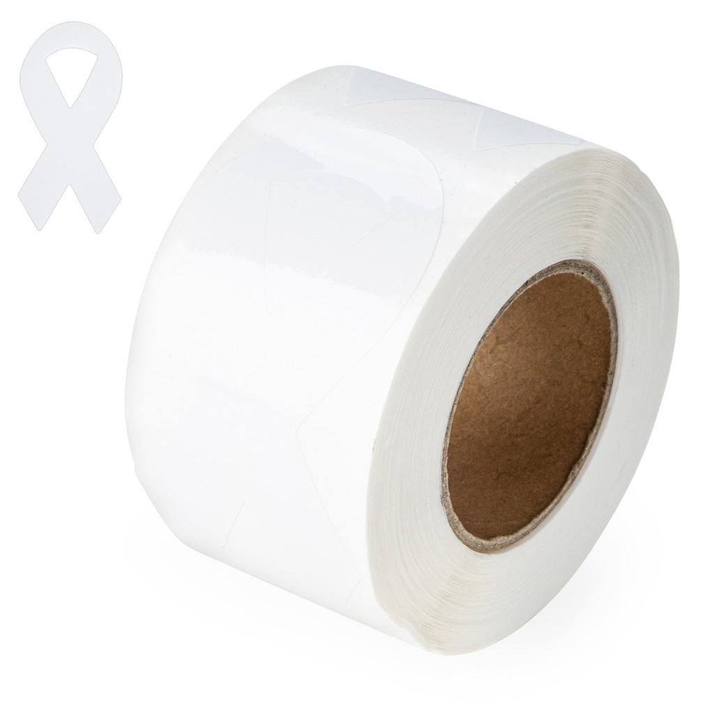 White Ribbon Awareness Stickers (250 per Roll) The Awareness Company