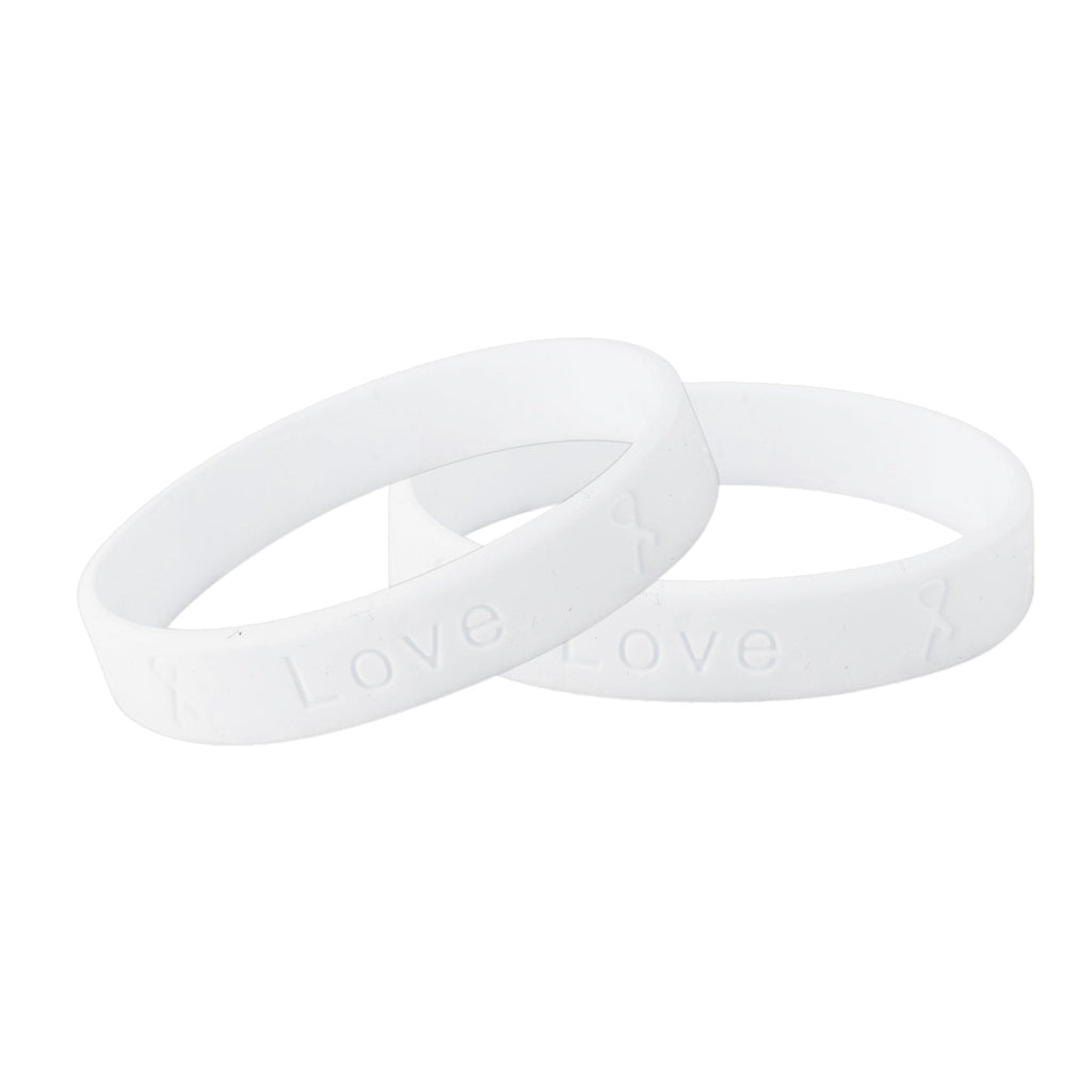 White Silicone Bracelets The Awareness Company
