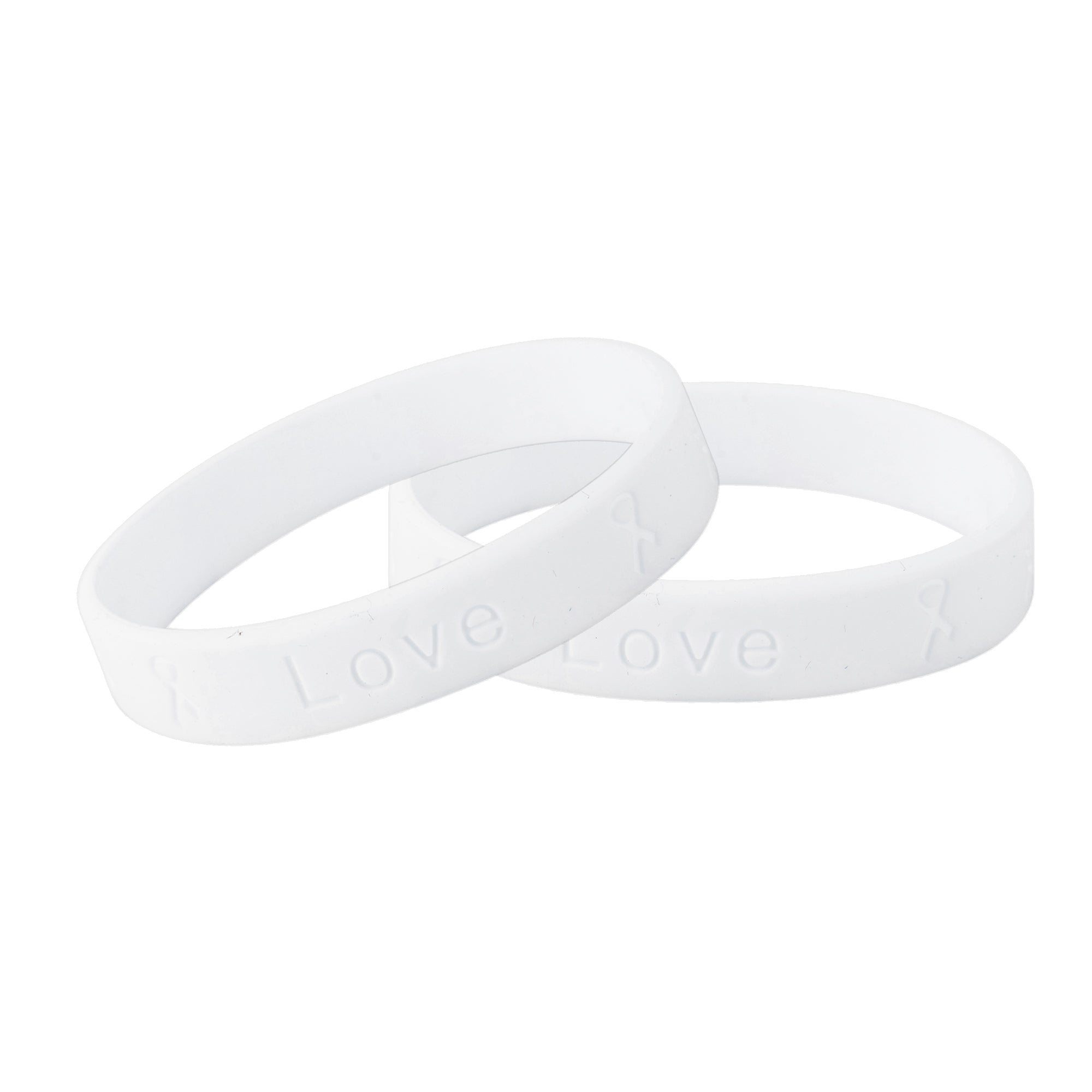 White Silicone Bracelets The Awareness Company