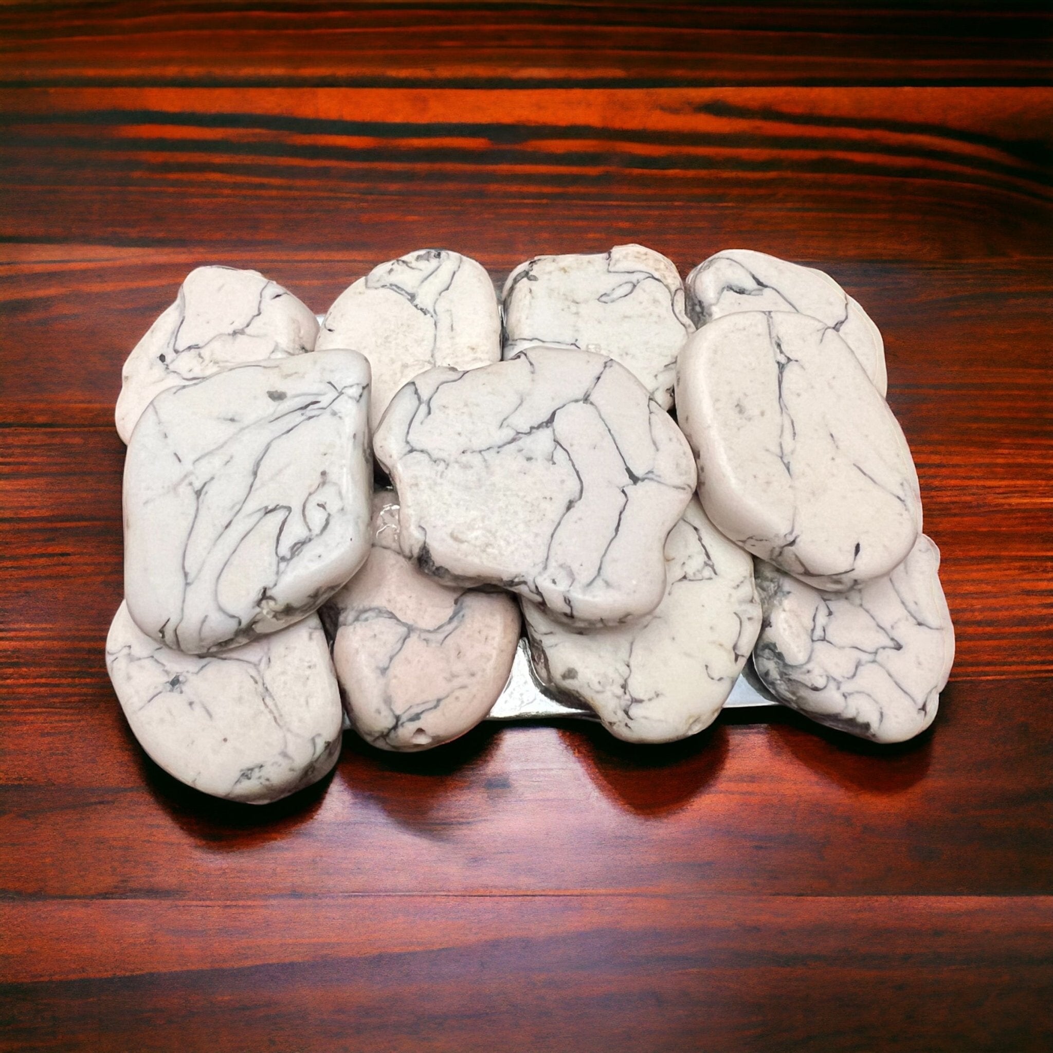 White Turquoise Slab Belt Buckle-Medium Cowhide and Conchos