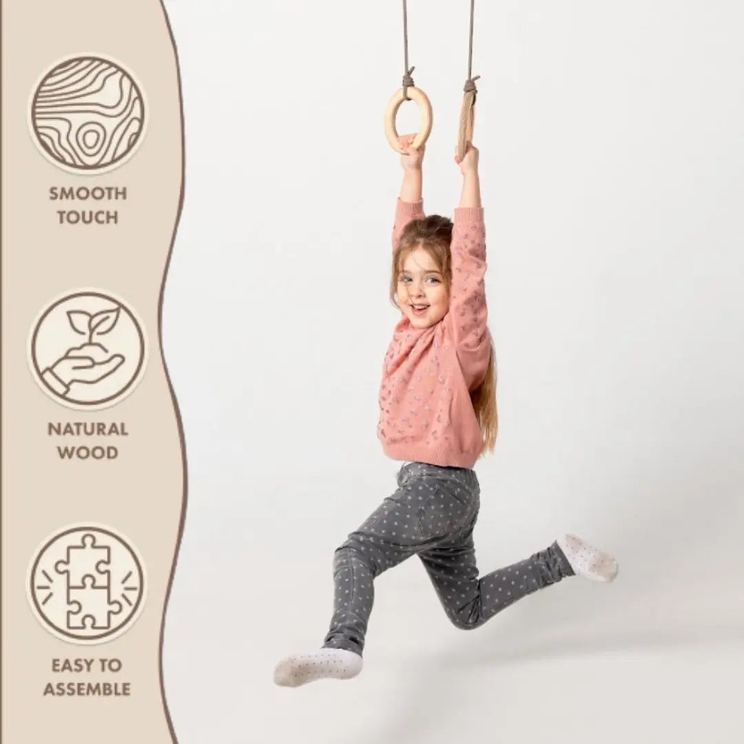 Wooden gymnastic rings for kids Goodevas B2B