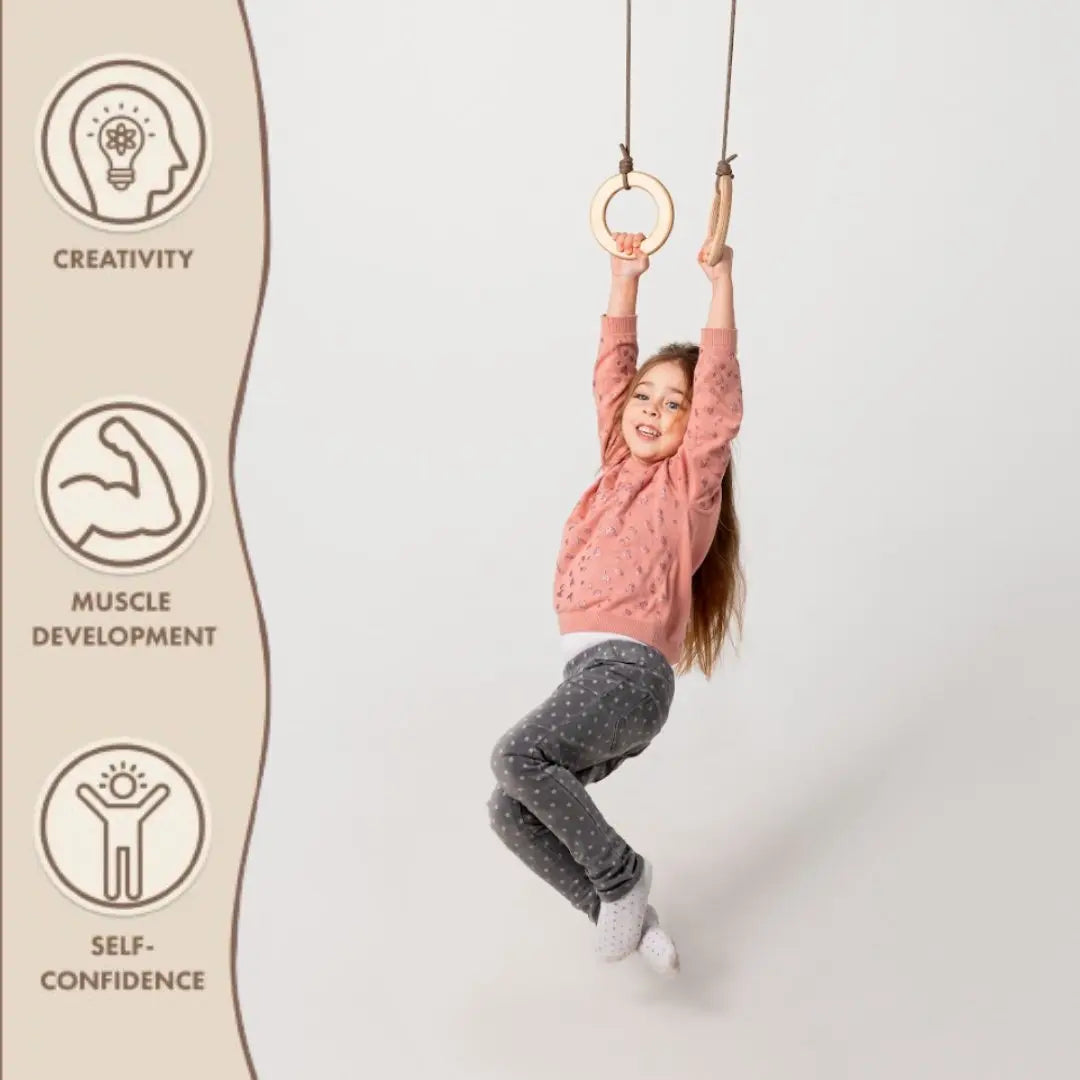 Wooden gymnastic rings for kids Goodevas B2B