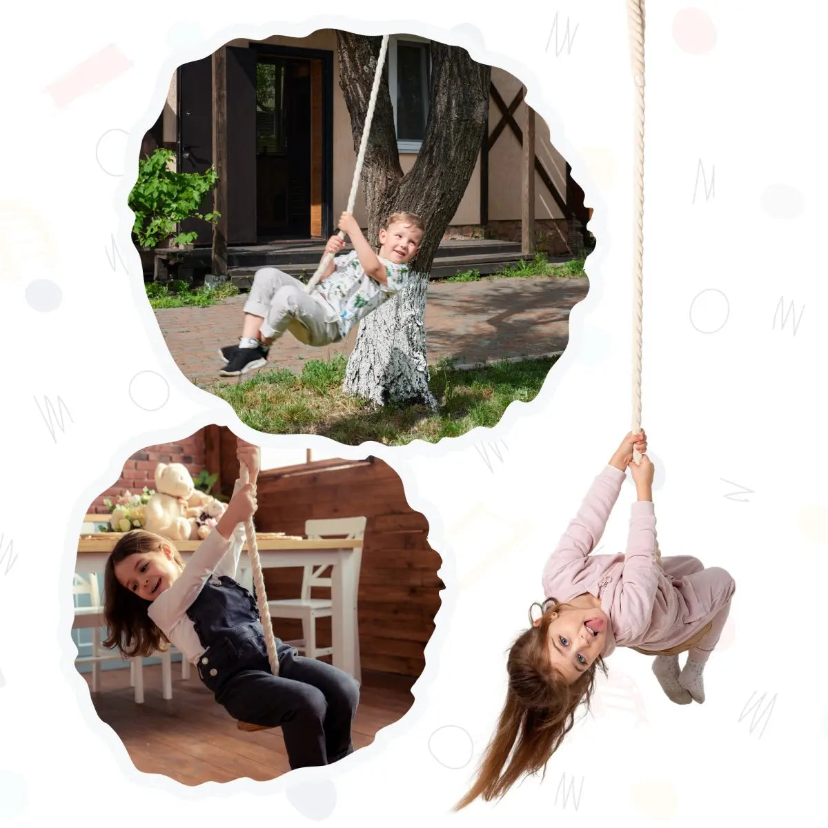 Wooden rope swing for kids Goodevas B2B