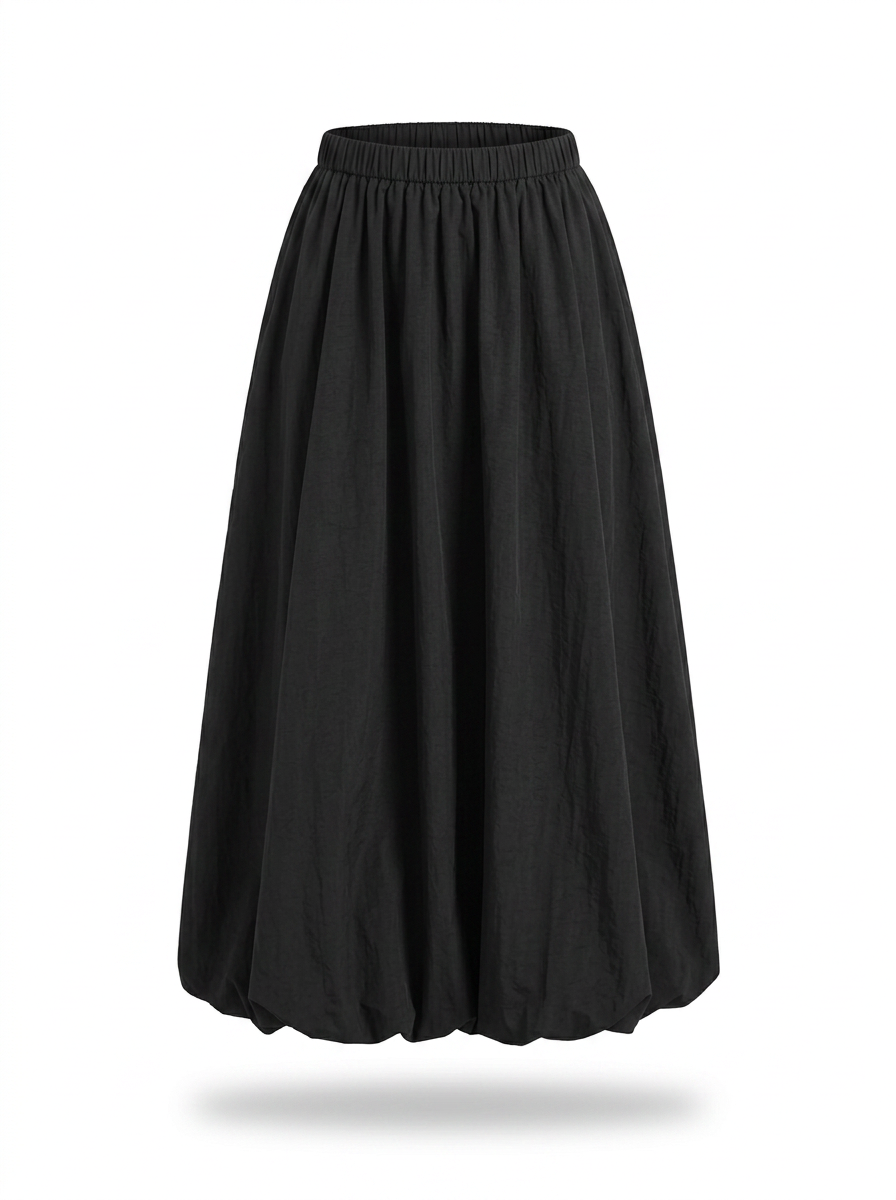 Radiant A-Line Polyester Maxi Skirt Boho Brown