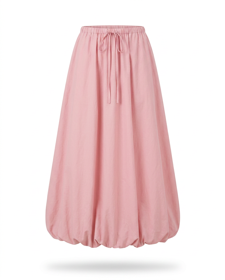 Radiant A-Line Polyester Maxi Skirt Boho Brown