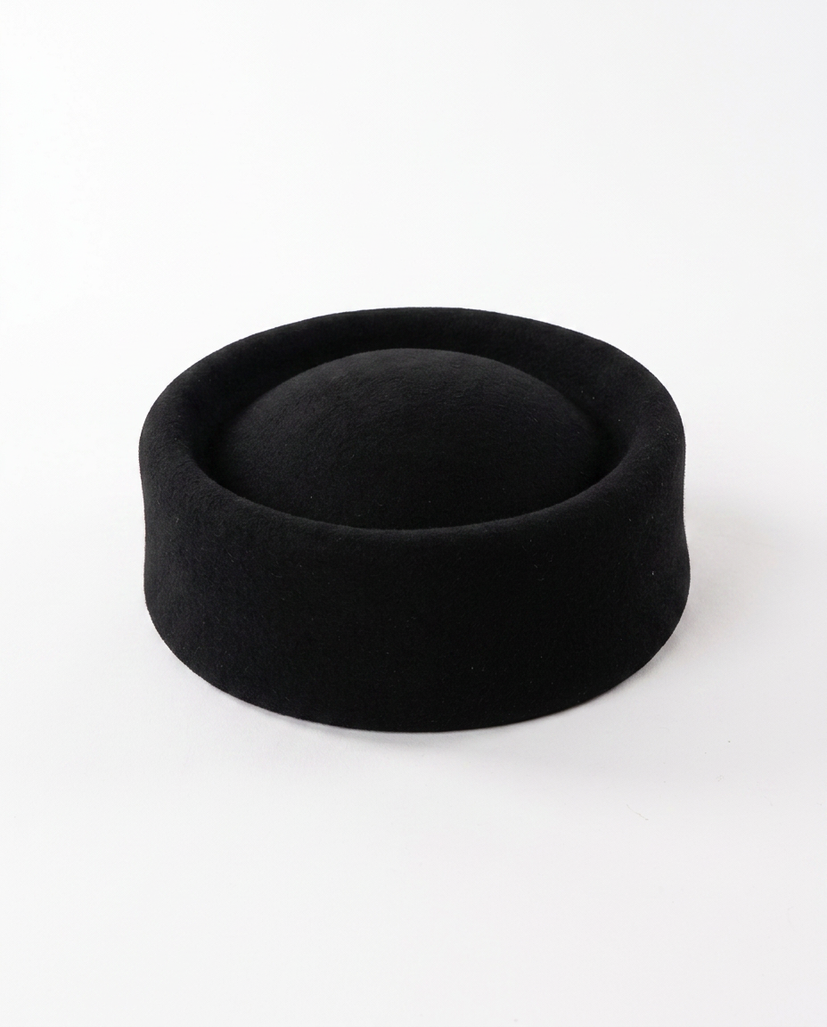 Elegance Felt Wool Pillbox Hat Boho Brown