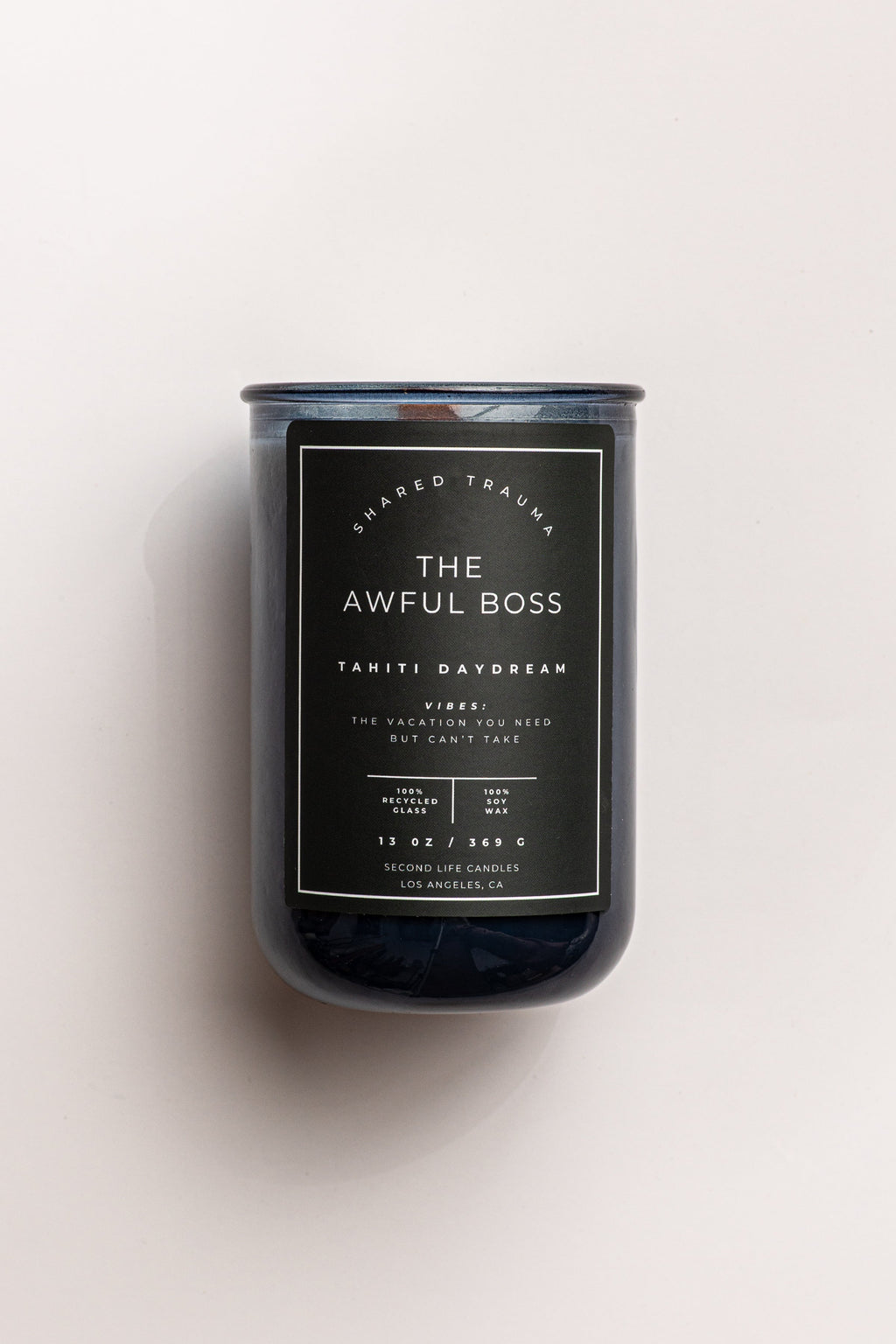 Shared Trauma Candles - The Awful Boss - 13 Oz Crackling Wood Wick - Mint Mojito & Pineapple Second Life Candles