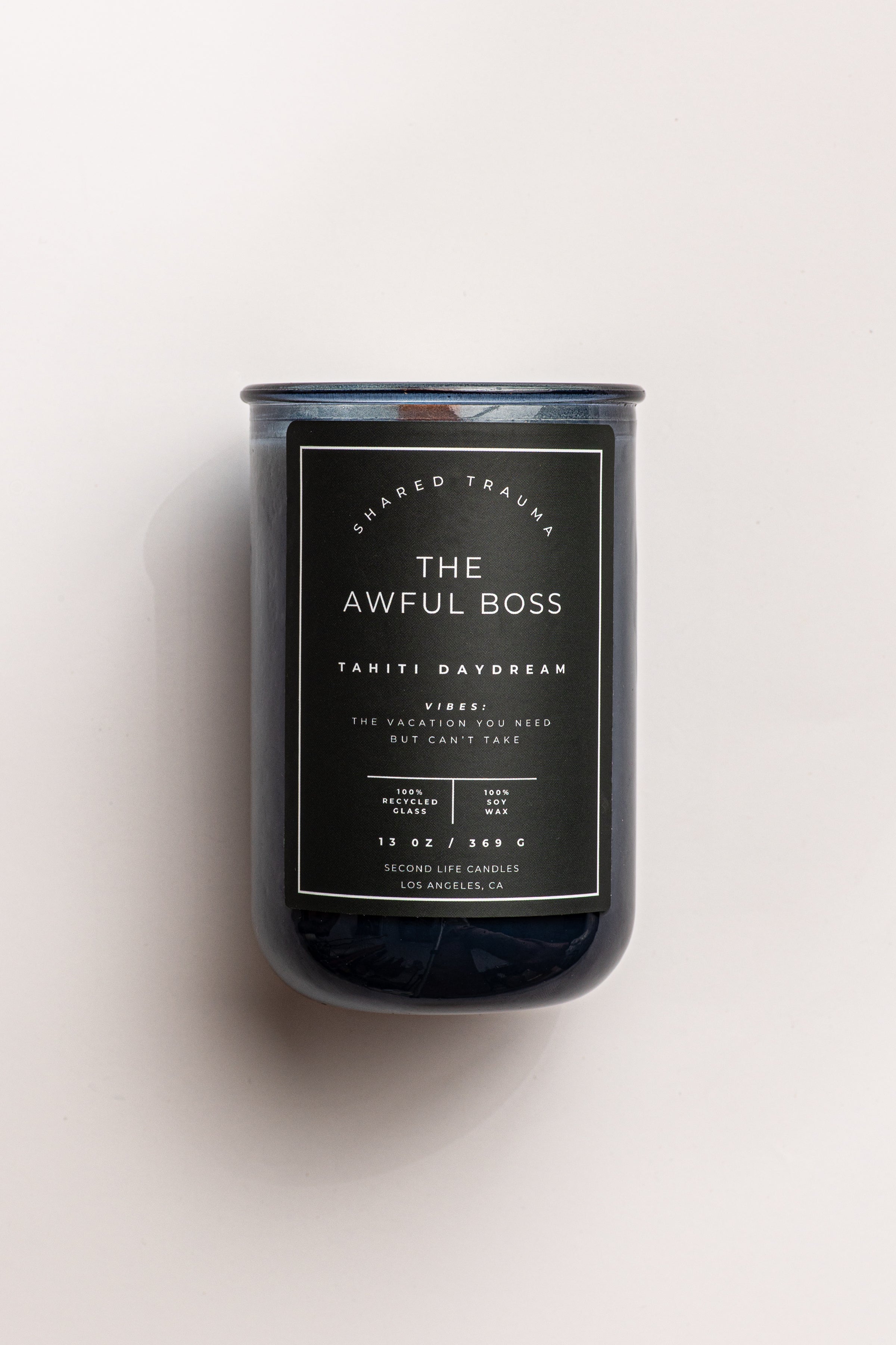 Shared Trauma Candles - The Awful Boss - 13 Oz Crackling Wood Wick - Mint Mojito & Pineapple Second Life Candles