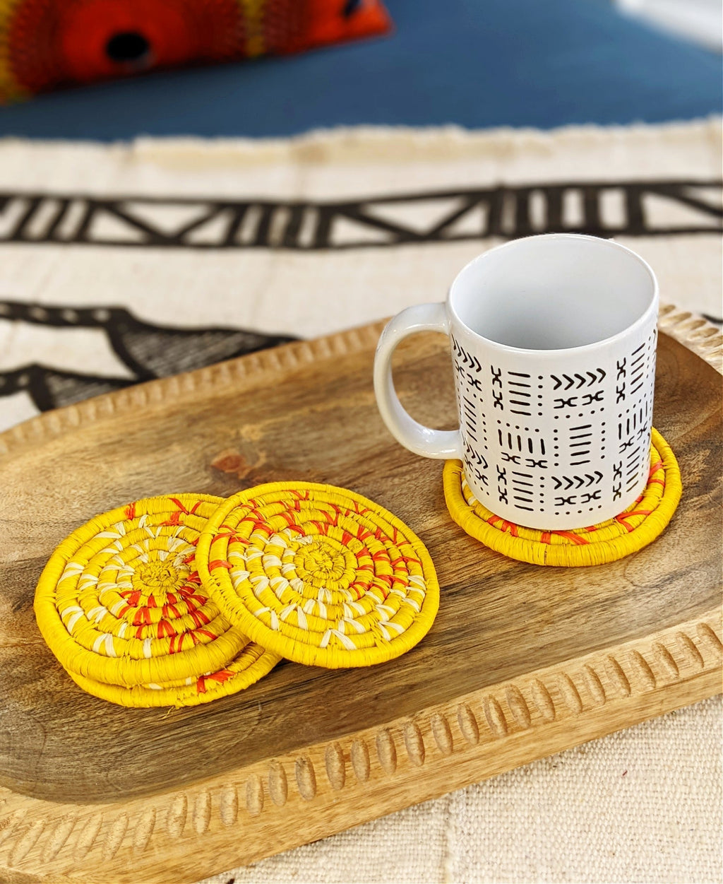 Handmade Woven Drink Coasters Set of 4 {Multiple Colors} Reflektion Design