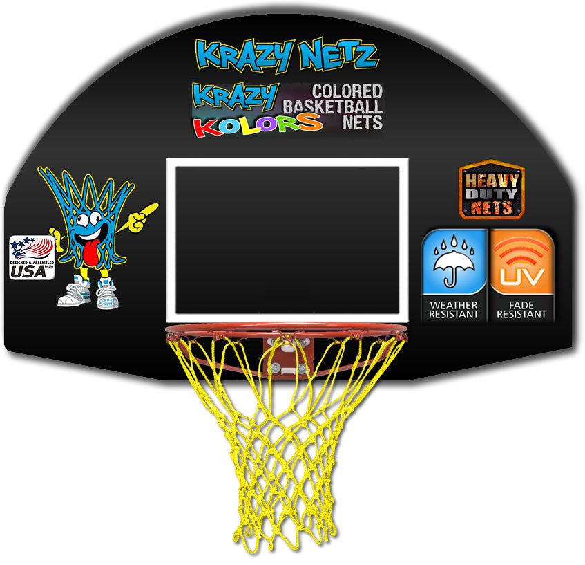 Krazy Netz Heavy Duty Yellow Basketball Rim Net Krazy Netz & Patchez