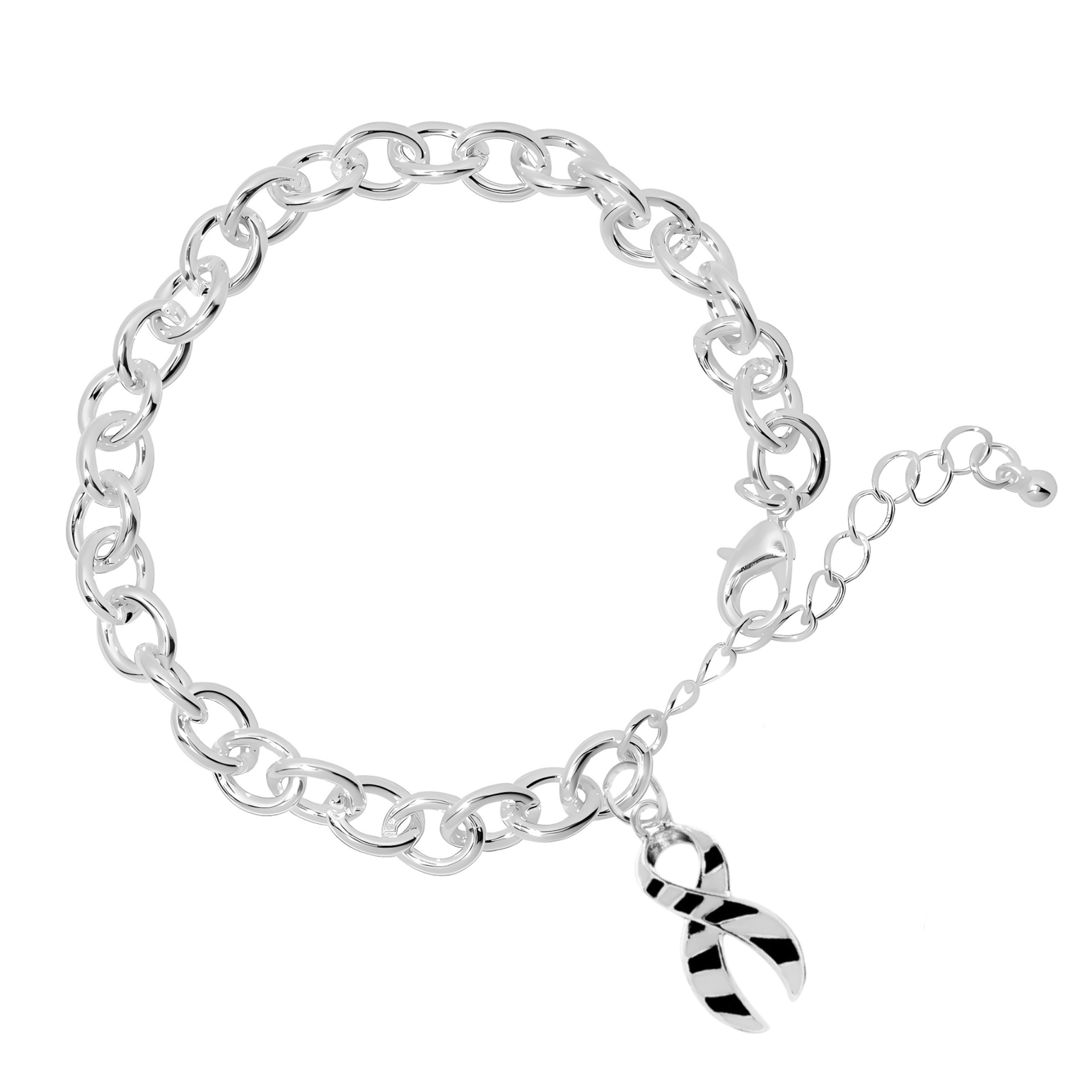 Zebra Print Ribbon Awareness Chunky Charm Bracelets The Awareness Company
