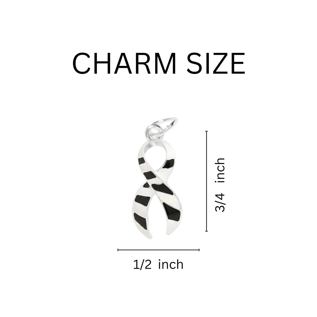 Zebra Print Ribbon Charm Partial Beaded Bracelets The Awareness Company
