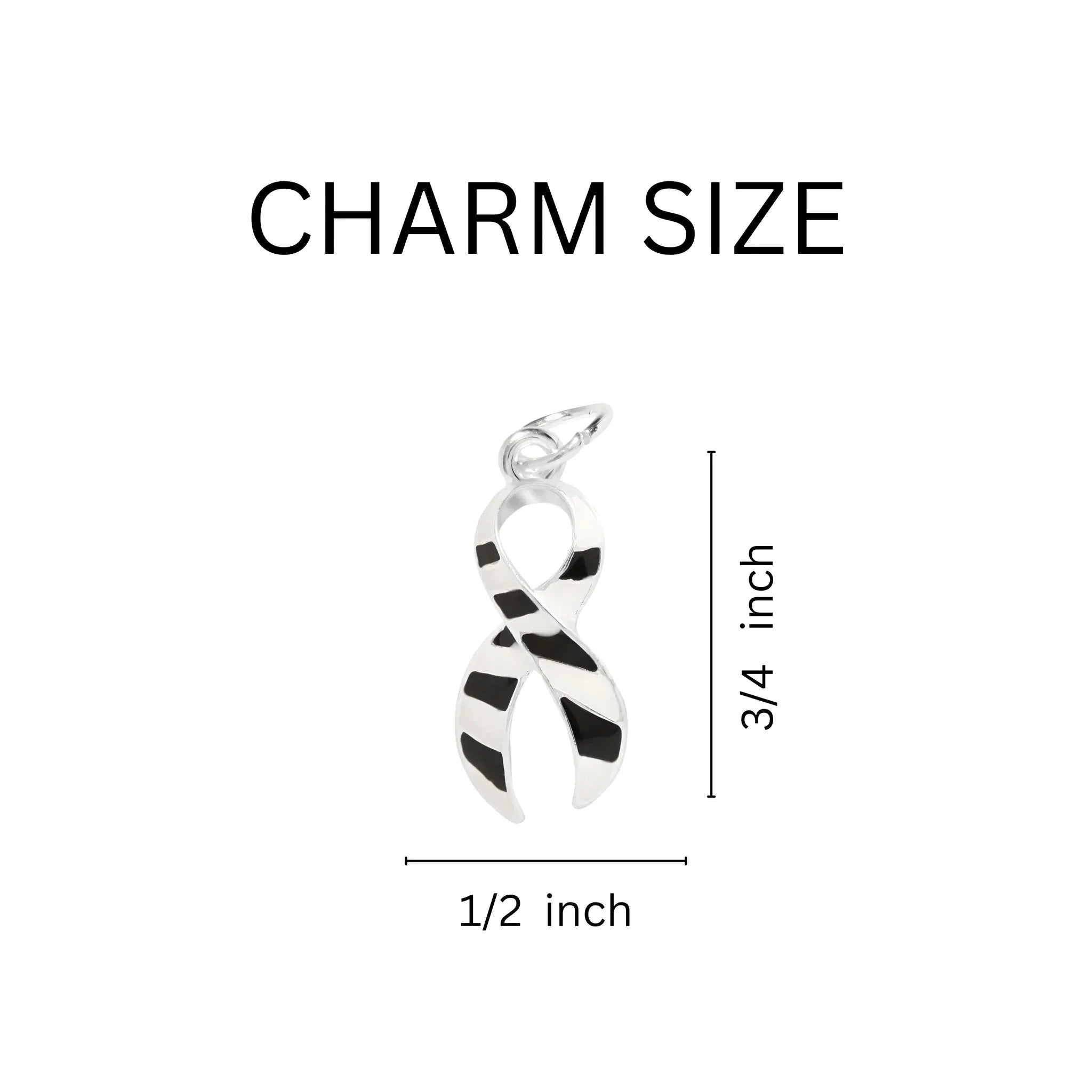 Zebra Print Ribbon Charm Partial Beaded Bracelets The Awareness Company