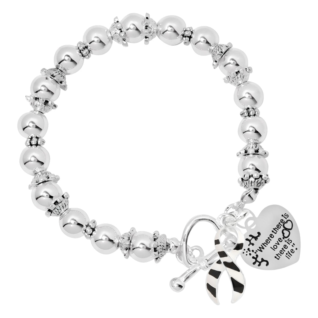 Zebra Print Ribbon Where There is Love Charm Bracelets The Awareness Company