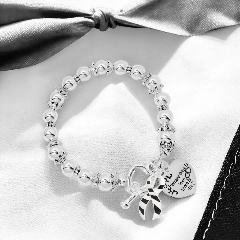 Zebra Print Ribbon Where There is Love Charm Bracelets The Awareness Company